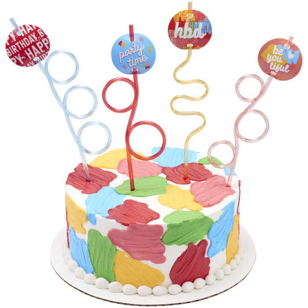 Happy Birthday Straws Cake Kit