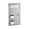 BOB3571, Bobrick, ClassicSeries, Partition-Mounted Toilet Tissue / Seat Cover Dispenser / Waste Disposal, Right Side While Seated, Stainless Steel