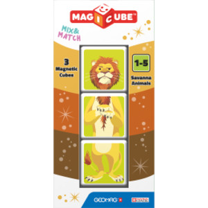 Magicube Mix & Match Savannah Animals, Magnetic Cubes, 3 Pieces