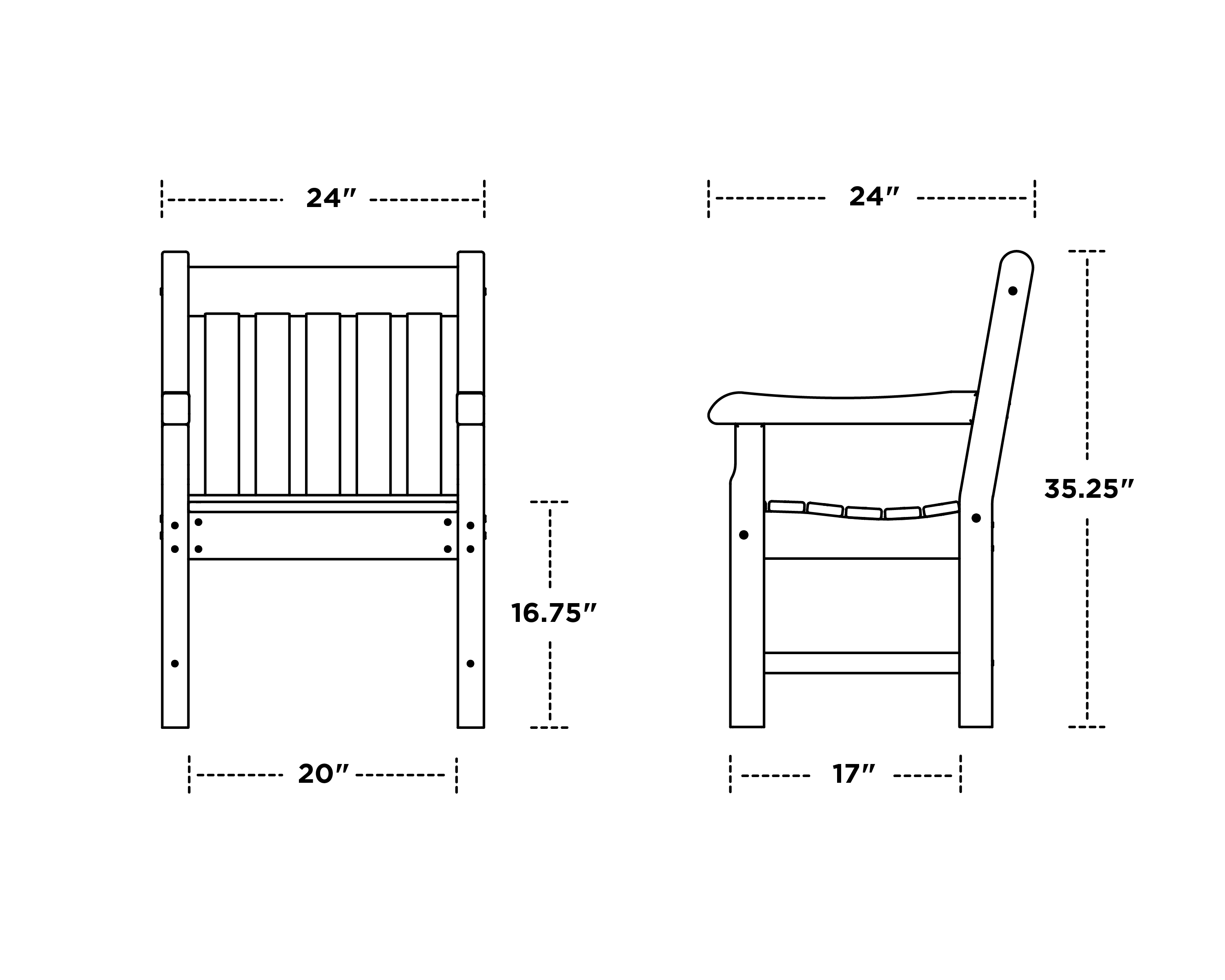 POLYWOOD® Rockford Garden Arm Chair - RKB24 | POLYWOOD® Official Store