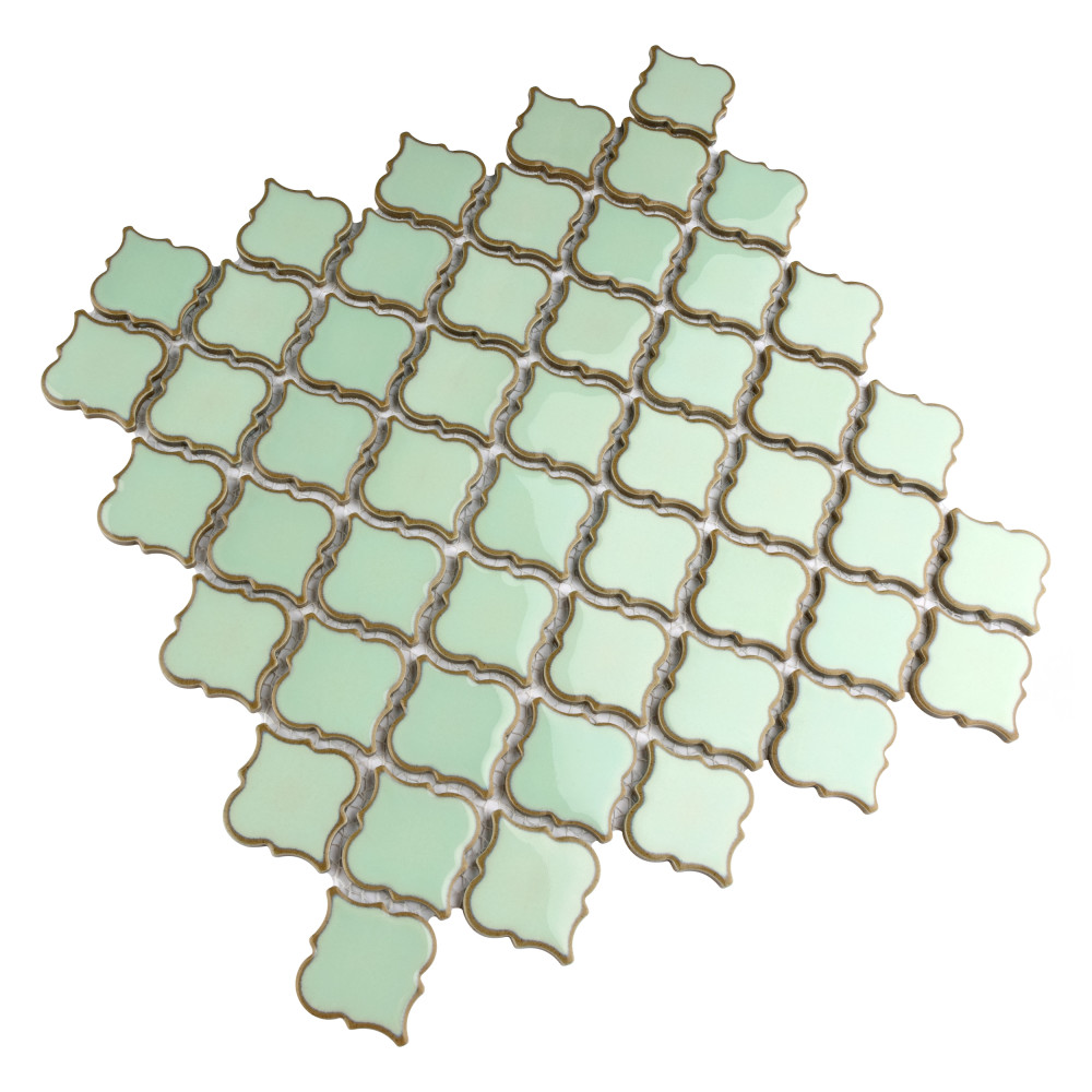 Hudson Tangier Light Green 12-3/8 in. x 12-3/8 in. Porcelain Mosaic Tile