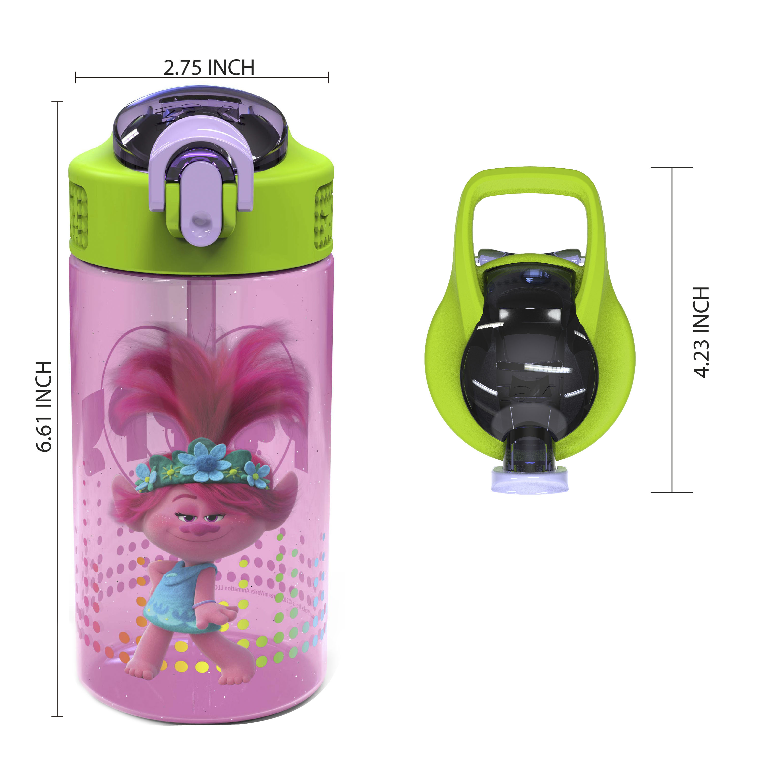 Trolls 2 Movie 16 ounce Reusable Plastic Water Bottle with Straw, Poppy, 2-piece set slideshow image 6 Trolls 2 Movie 16 ounce Reusable Plastic Water Bottle with Straw, Poppy, 2-piece set slideshow image 6