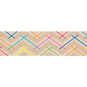 Krafty Pop Colorful Kraft Chevron EZ Border, 48 Feet