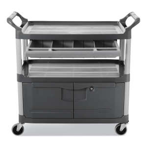 Rubbermaid Commercial, XTRA™, Instrument Cart with Lockable Doors and Sliding Drawer, Gray
