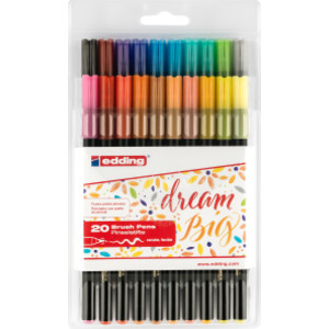 1340 Series Brush Pen Lettering Starter Set, Assorted Colors, Set of 20