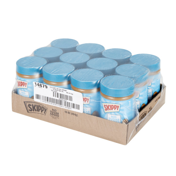 SKIPPY(r) Creamy Peanut Butter Spread No Sugar Added . C1RA - Front Right Closed Case (Hi Res)