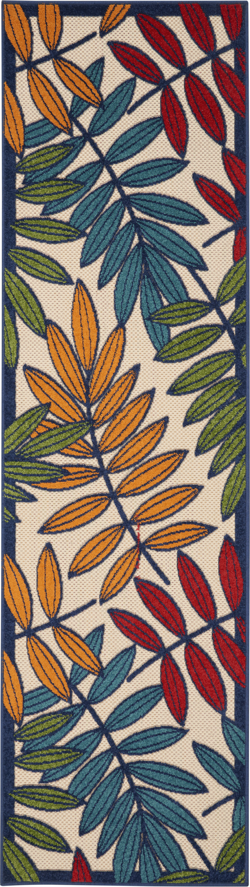 Nourison Aloha 2'3" x 8' Multicolor Tropical Rug