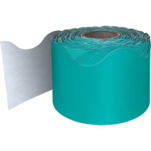 Teal Rolled Scalloped Border, 65 Feet