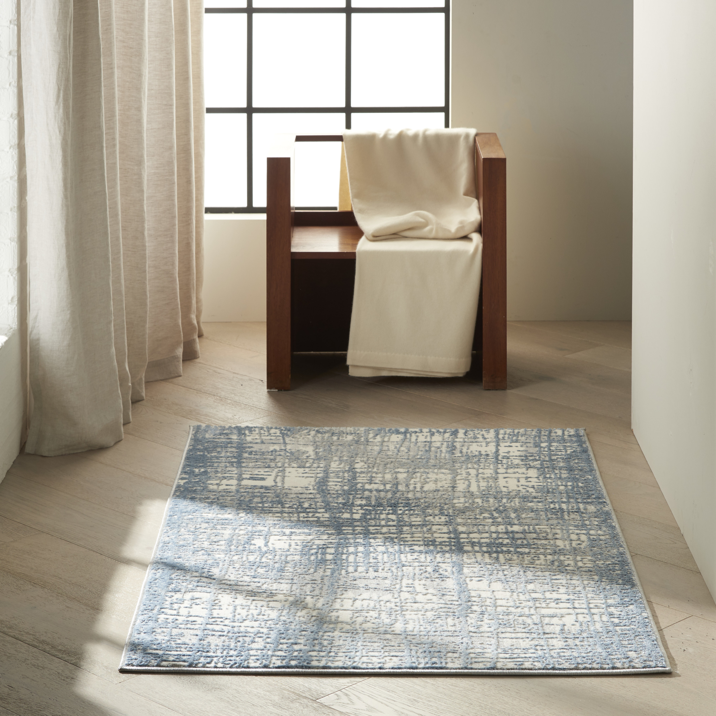 Calvin Klein CK950 Rush 3'2" x 5' Ivory Blue Modern Indoor Rug