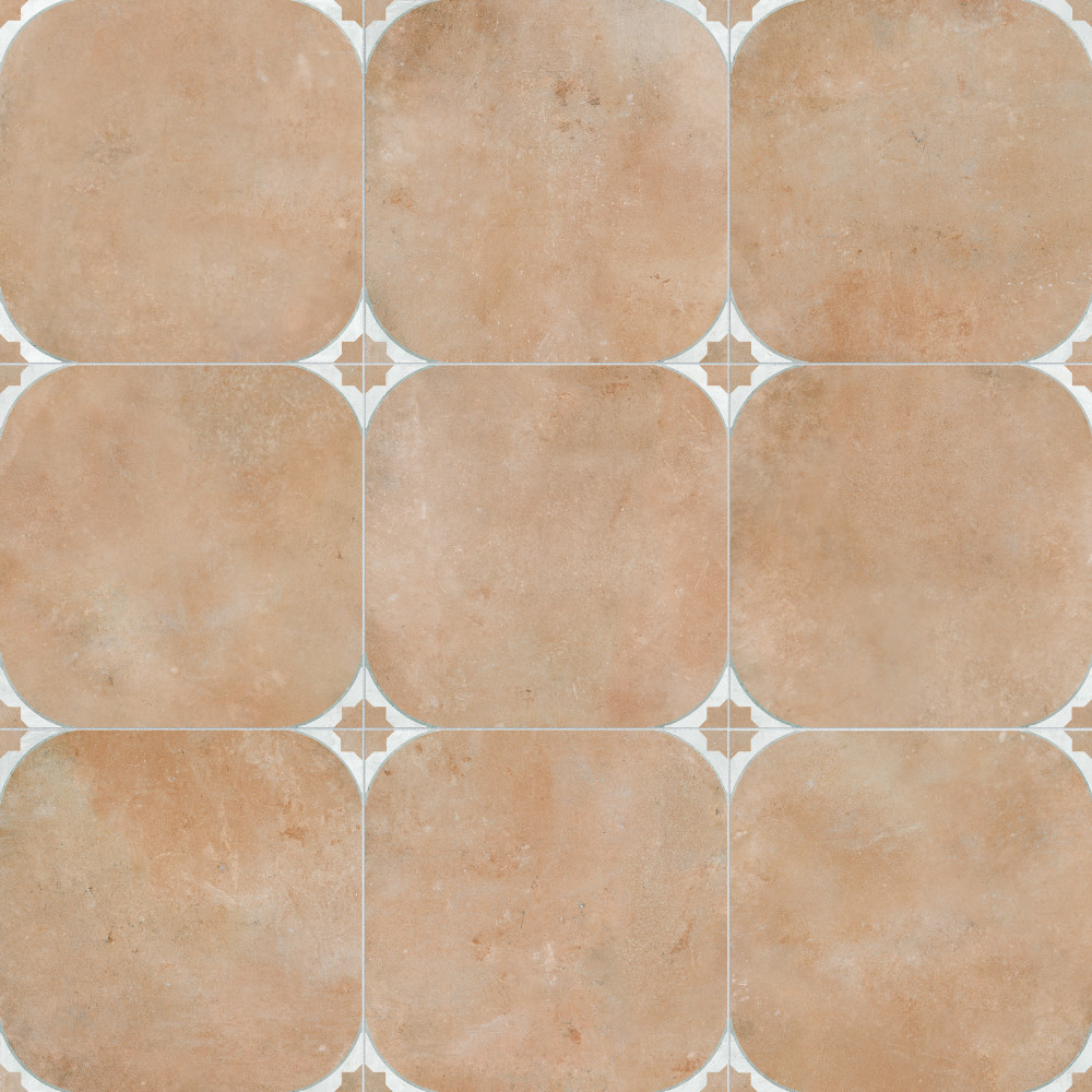 Tetuan Cotto 17.38x17.38 Square Porcelain Floor and Wall Digital Pattern