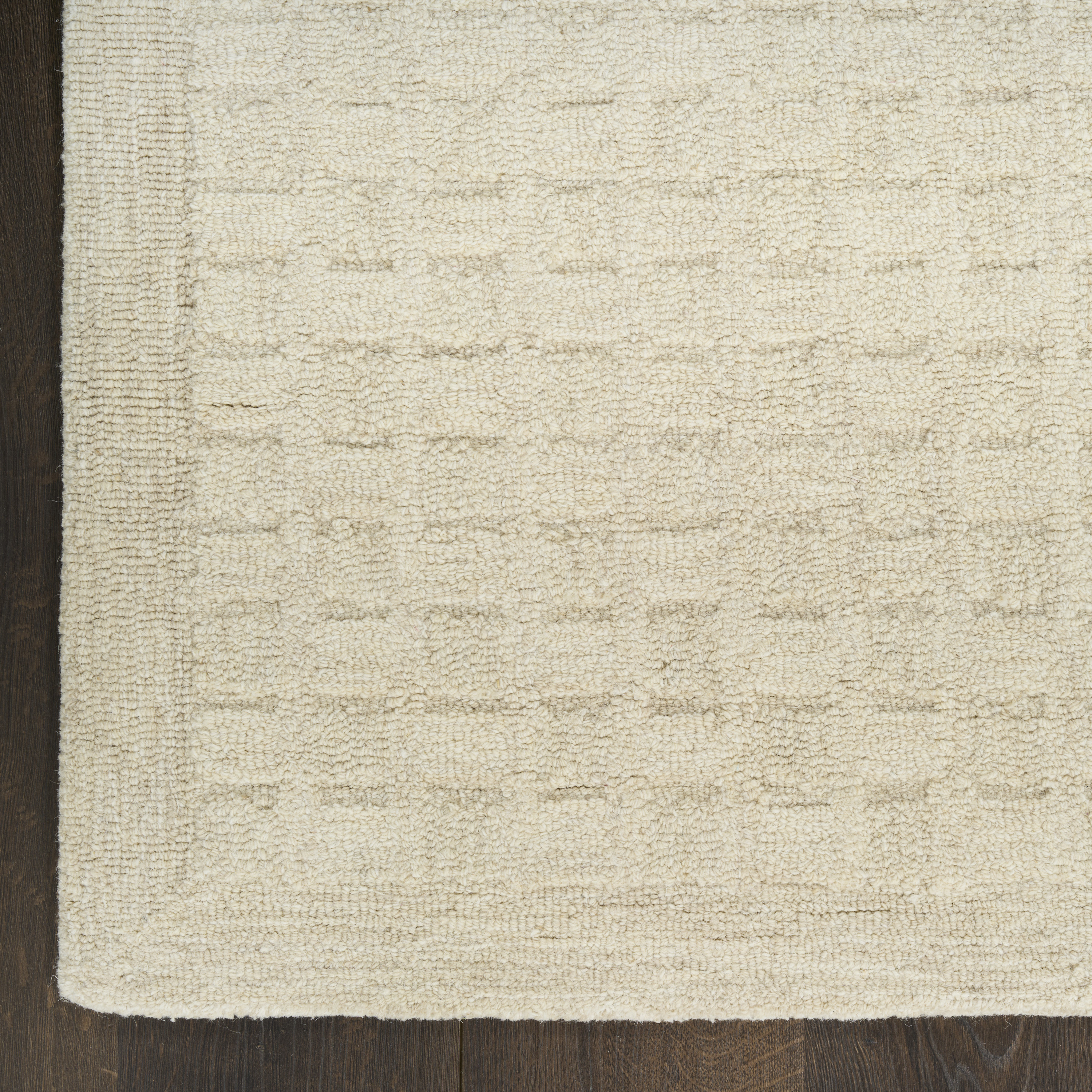 DKNY Pure Grids 5'3" x 7'3" Ivory Beige Contemporary Indoor Rug