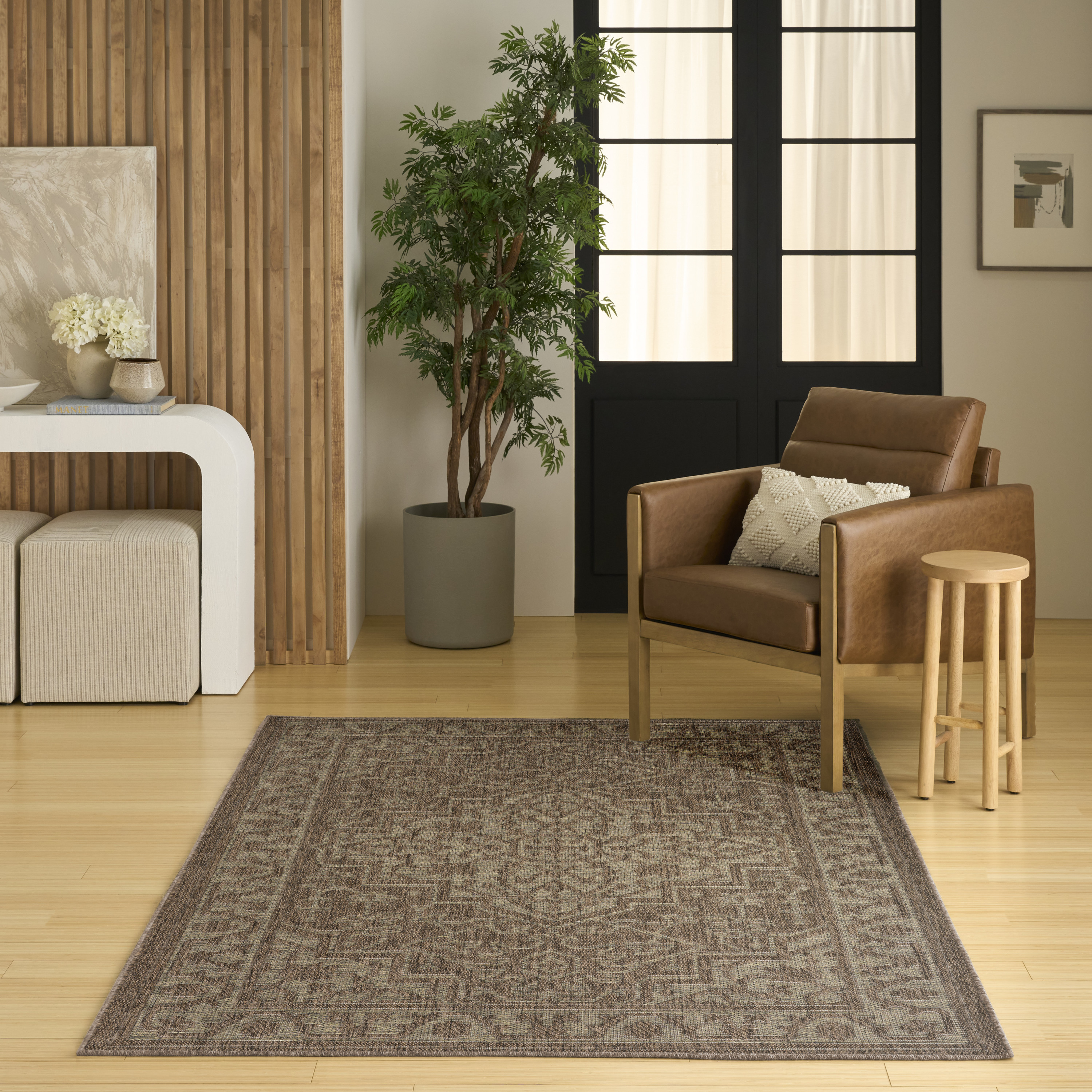 Nourison Tulum 4' x 6' Brown Outdoor Rug