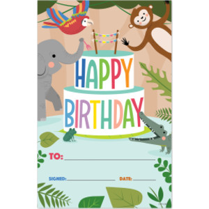 Jungle Friends Happy Birthday Awards, Pack of 30