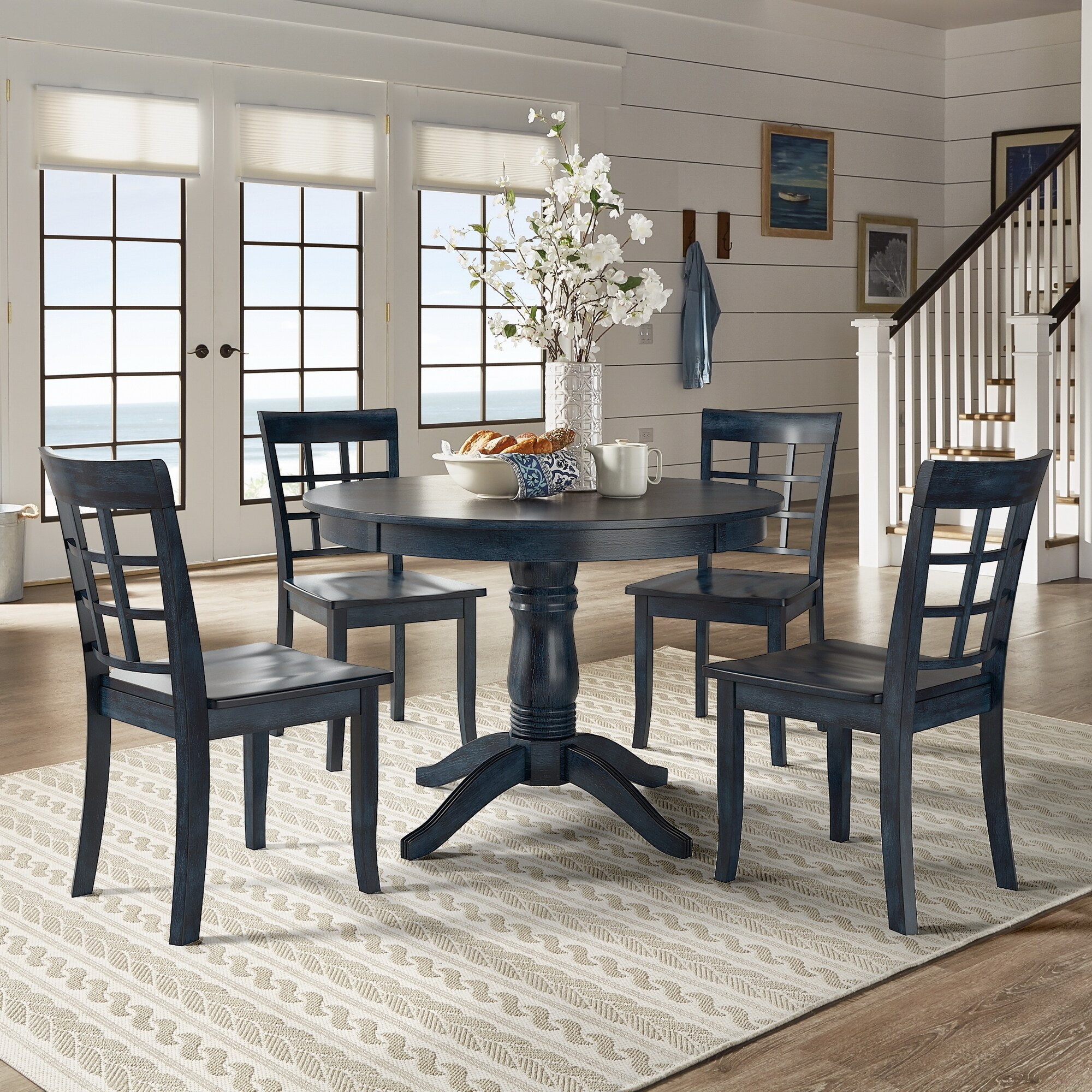 Round Pedestal Base 5-Piece Dining Set