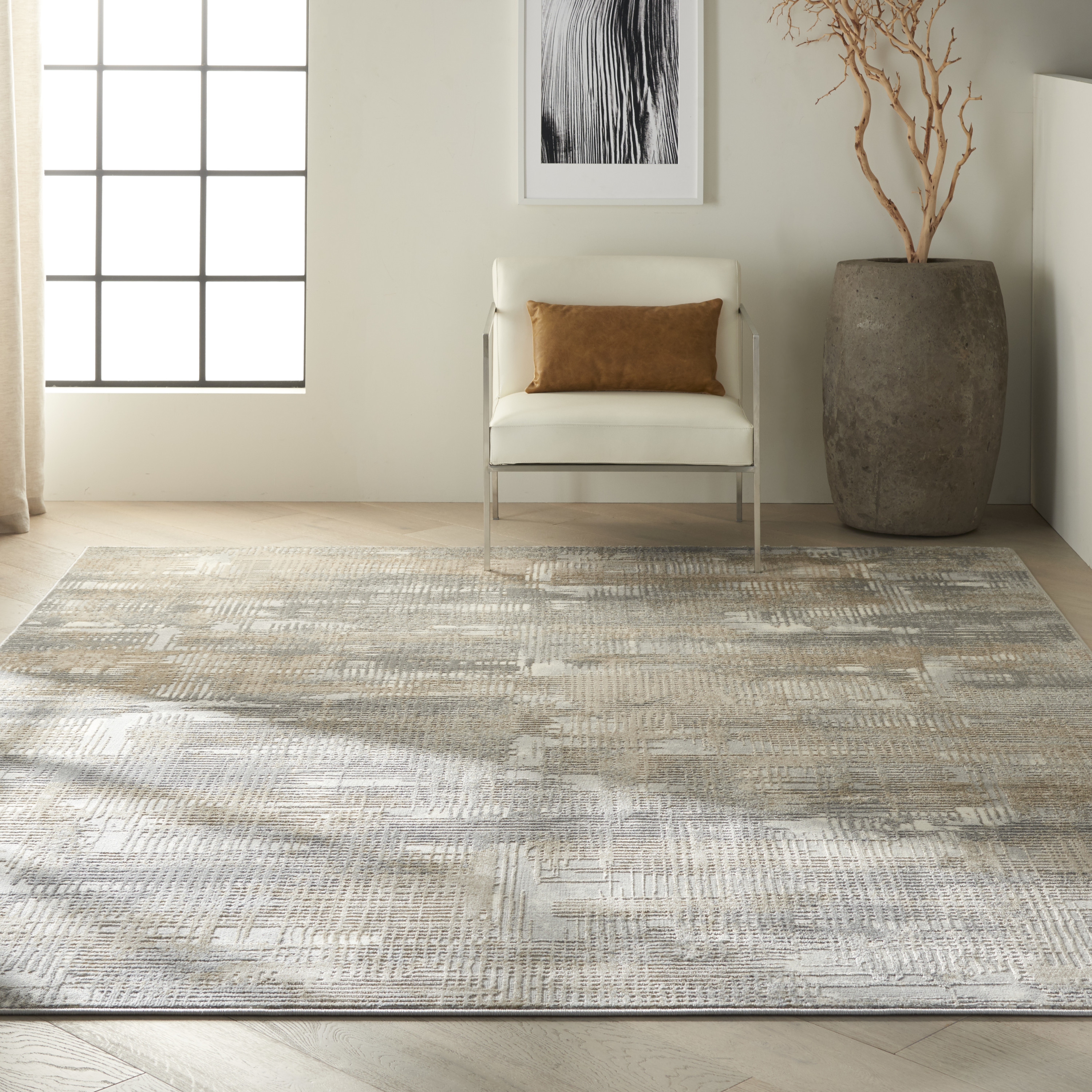 Calvin Klein CK950 Rush 8' x 10' Grey Beige Modern Indoor Rug