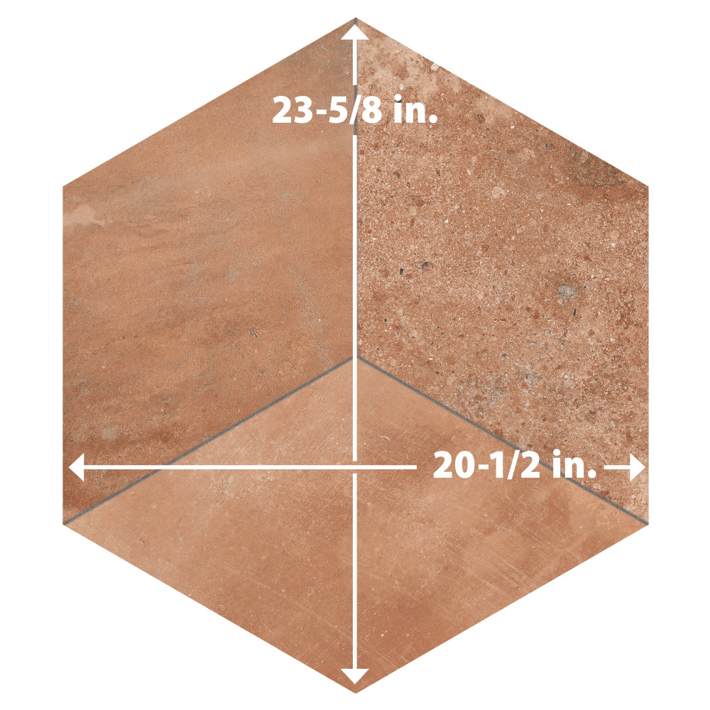 Argillos Hex Rhomboid Teja 20-1/2 in. x 23-5/8 in. Porcelain Floor and Wall Tile