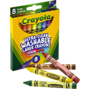 Ultra-Clean Washable Crayons, Large Size, 8 Colors