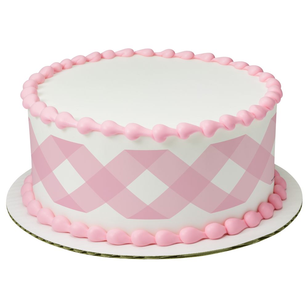 Image Cake Pastel Pink Gingham