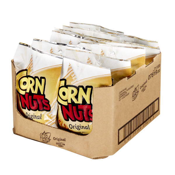 CORN NUTS Original Crunchy Corn Kernels Snack, 4 oz. Pack of 12 . C1RP - Front Right Pallet/Display (Hi Res)