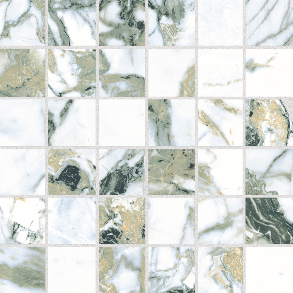 Touche 2″ Square Jade 11-3/4 in. x 11-3/4 in. Porcelain Mosaic Tile