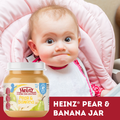 Heinz® Pear & Banana Baby Food Jar 4+ months 110g 