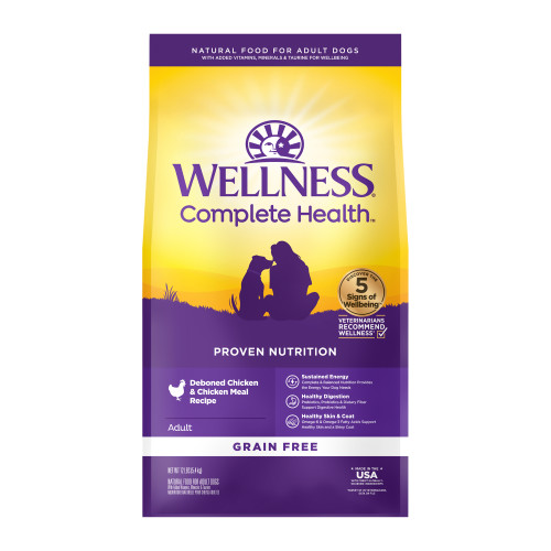 Wellness Complete Health Grain Free Deboned Chicken & Chicken Meal Front packaging