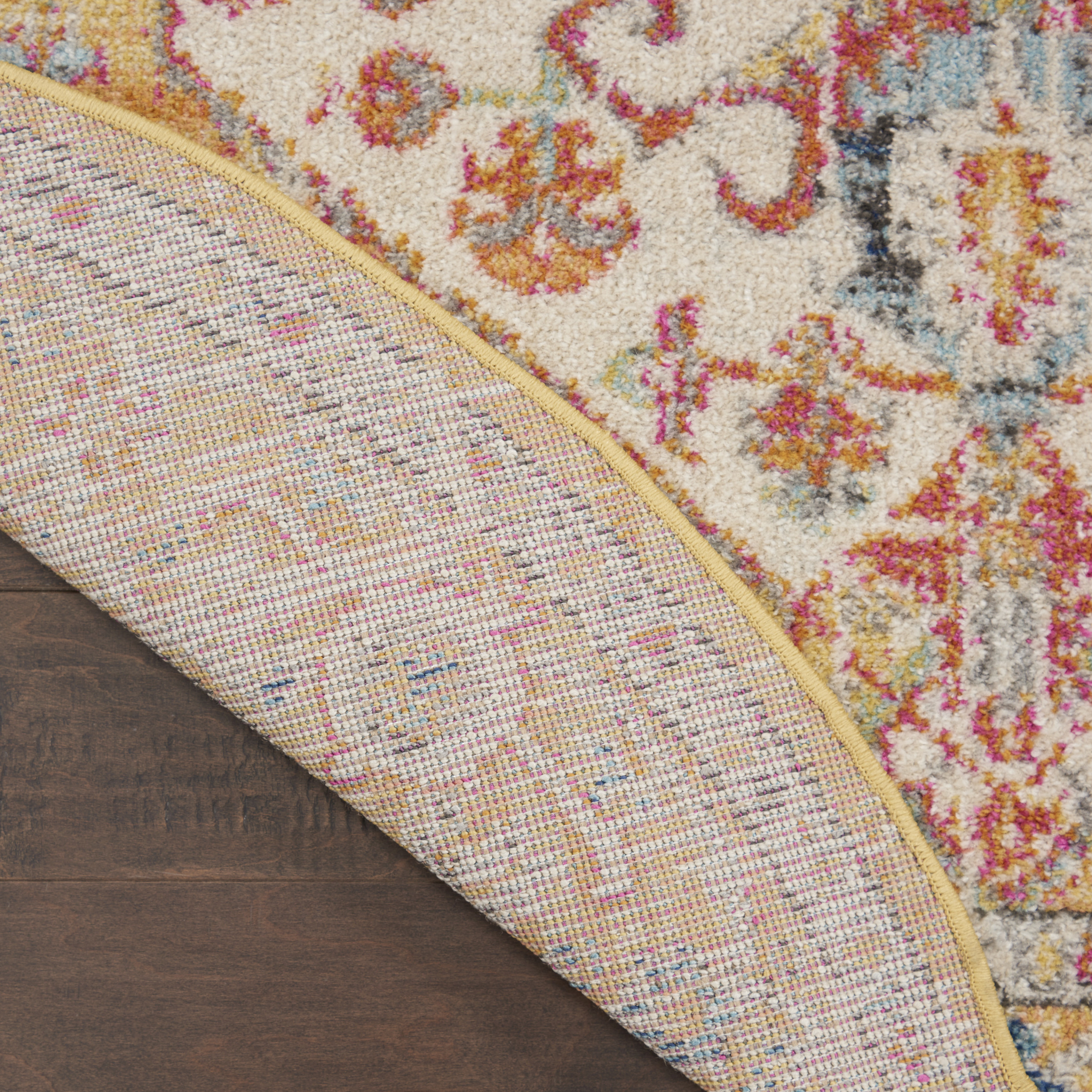 Nourison Passion 4' x Round Ivory Yellow Bohemian Indoor Rug