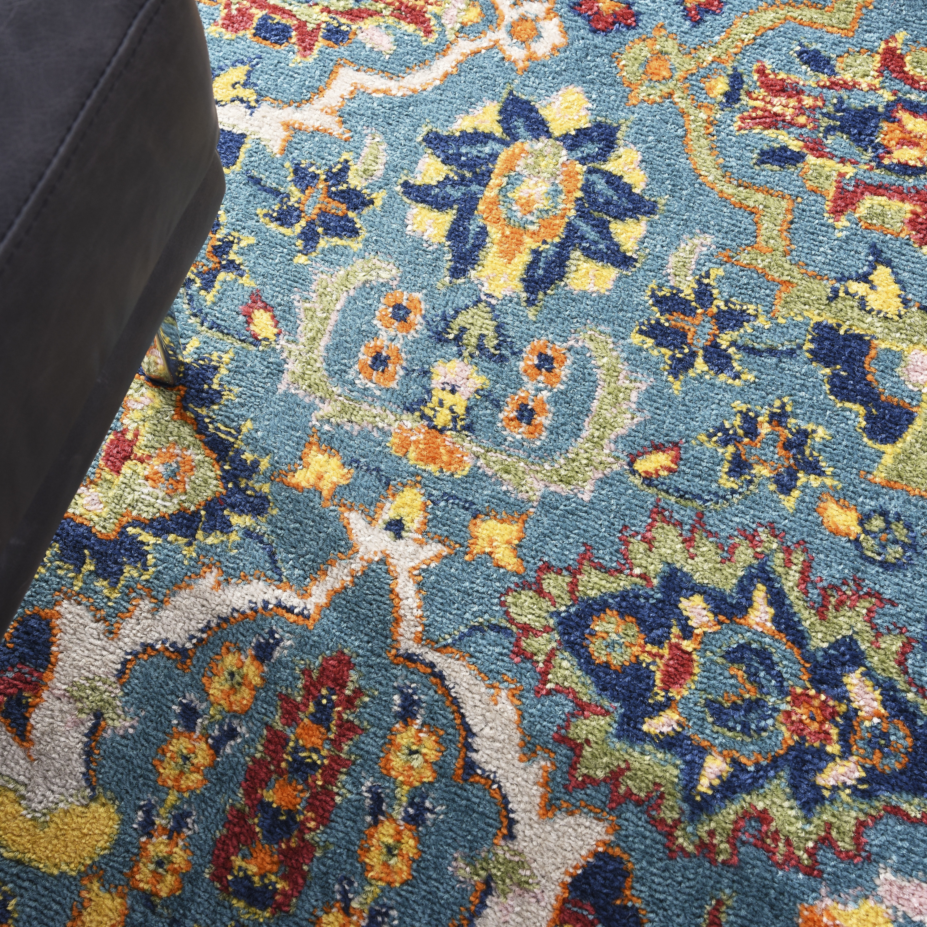 Nourison Allur 7' x 10' Turquoise Ivory Bohemian Indoor Rug