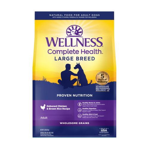 Wellness Complete Health Grained Large Breed Chicken & Rice Front packaging