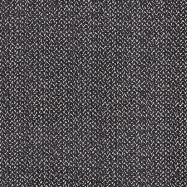 A woven textile with tight black-and-white herringbone zigzag pattern, displayed flat, showing textured knit and subtle sheen under even, neutral lighting in a close-up view.