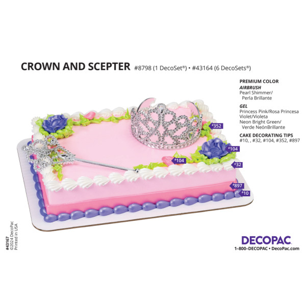 Crown & Scepter Cake Decorating Instruction Card