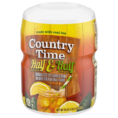 Country Time Half & Half Lemonade Iced Tea Drink Mix, 19 oz Canister