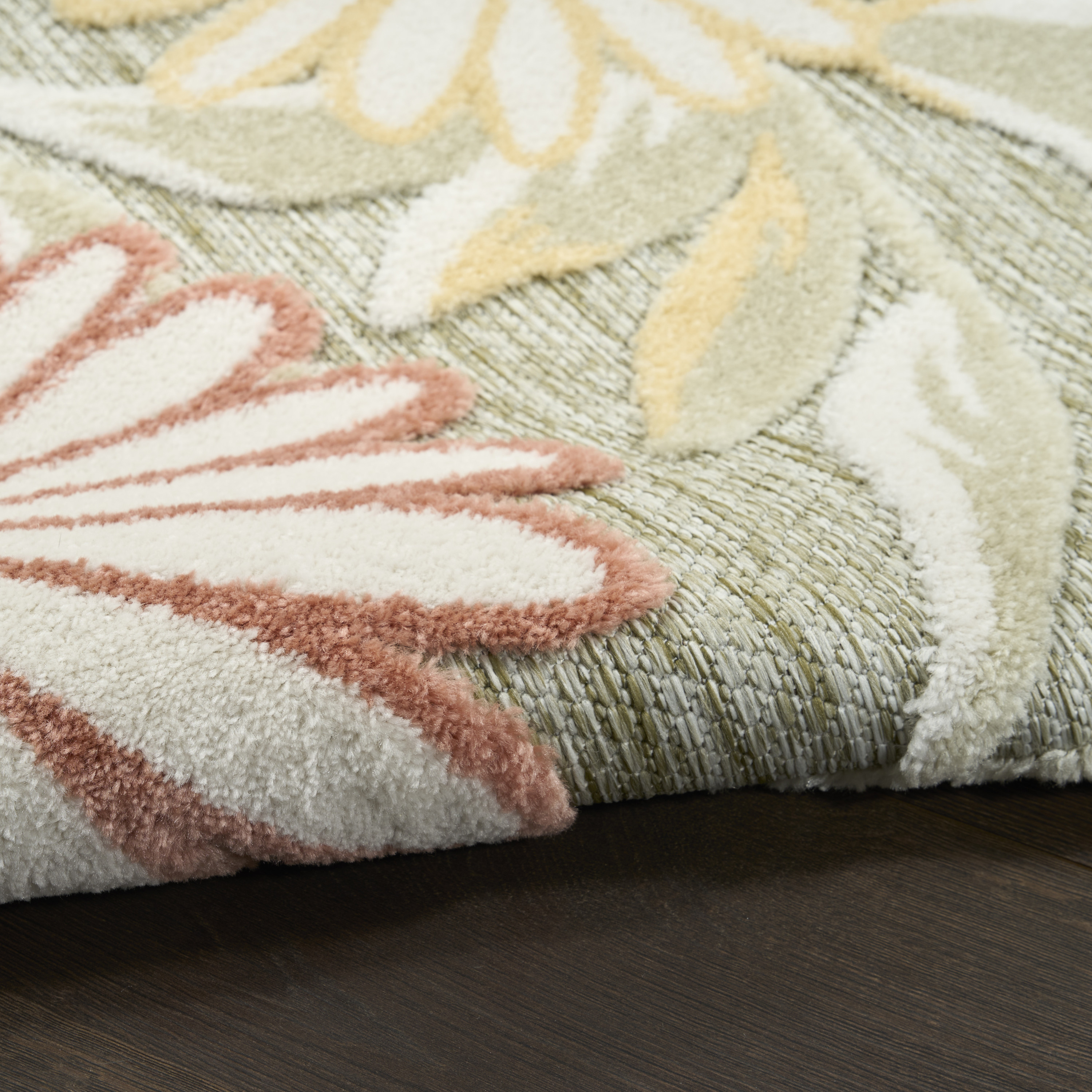 Nourison Aloha 7'10" x 10'6" Sage Rose Outdoor Rug