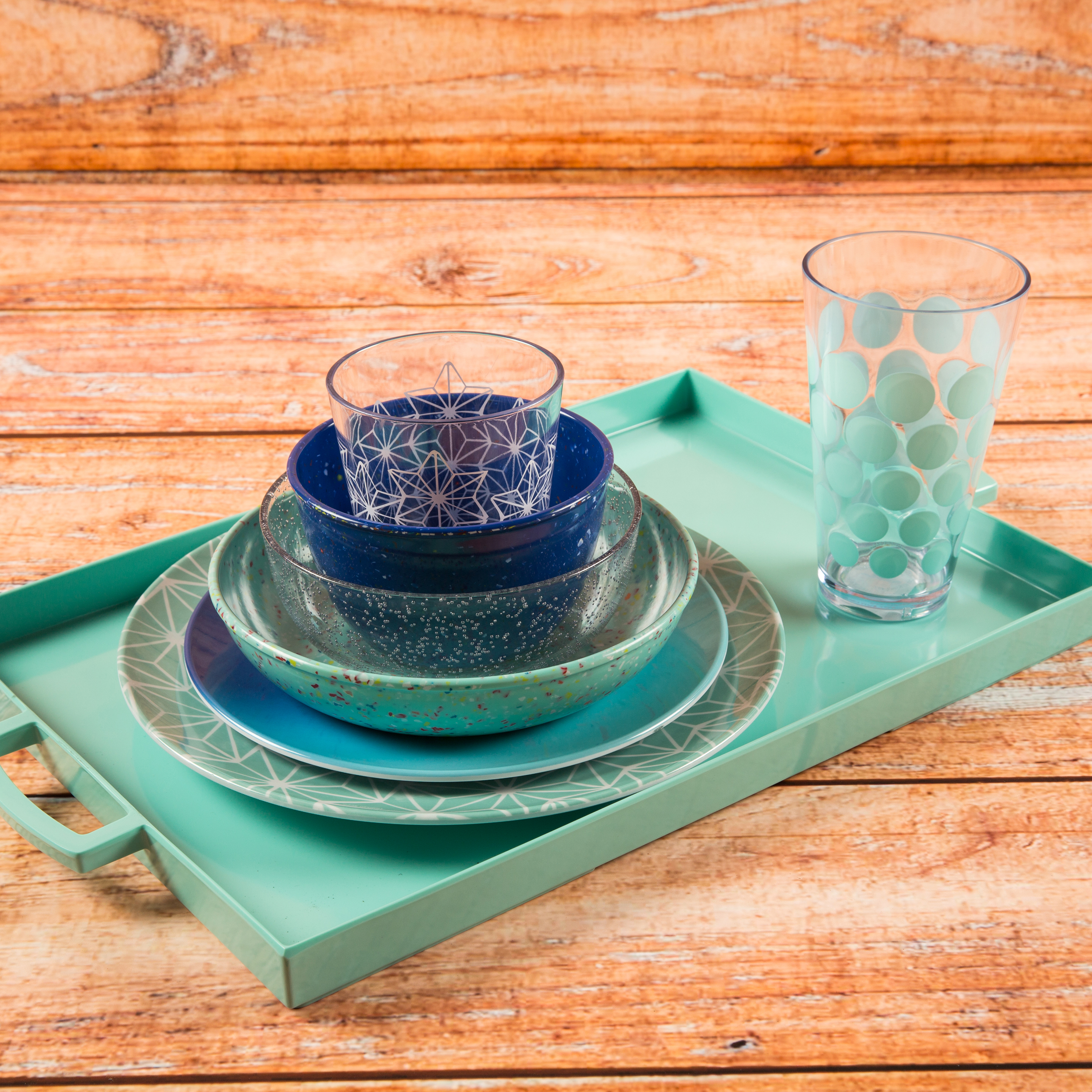 Confetti 24 ounce Soup Bowl, Blue, 6-piece set