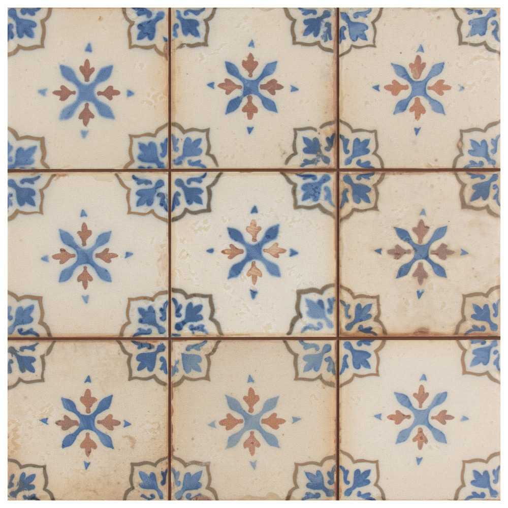 Mirambel Azul 13 in. x 13 in. Ceramic Floor and Wall Tile