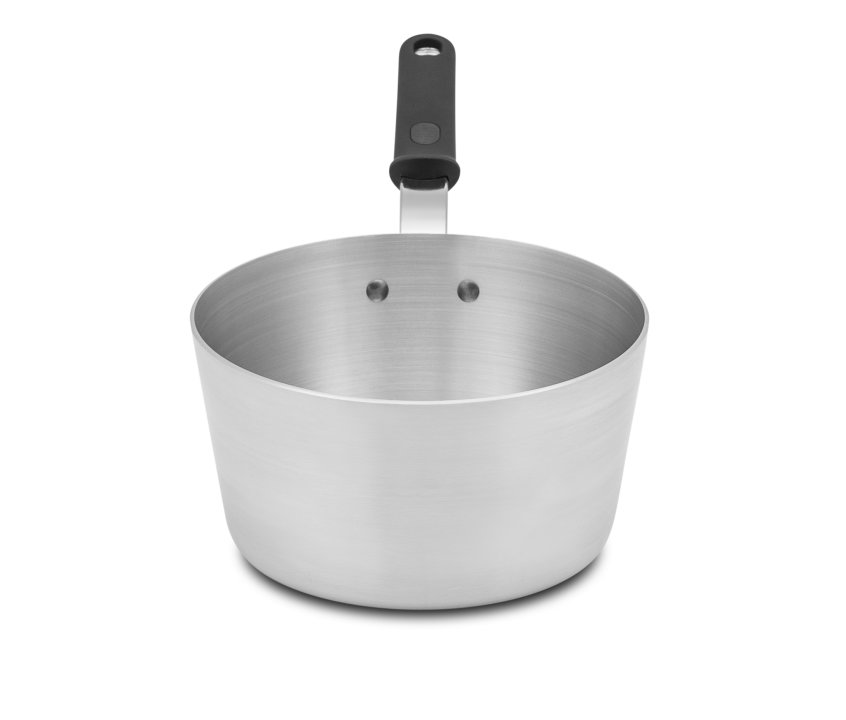 4 ½-quart Wear-Ever® tapered aluminum saucepan with natural finish and silicone handle