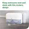 SCA555560, Tork,  T2 Mini Jumbo 2-Roll Toilet Paper Dispenser, White