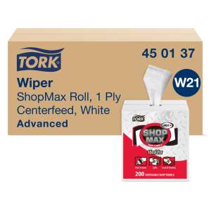 Tork, ShopMax Heavy Duty, Wipers, 1 ply, White