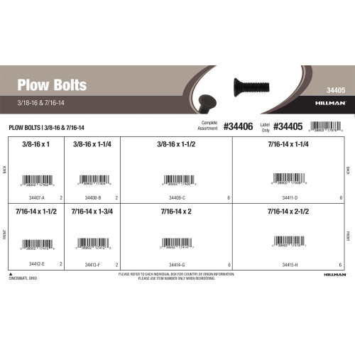 Plow Bolts (3/8