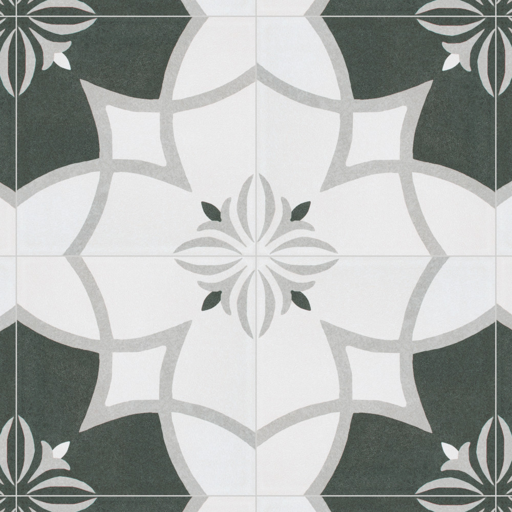 Twenties Crest 7-3/4 in. x 7-3/4 in. Ceramic Floor and Wall Tile