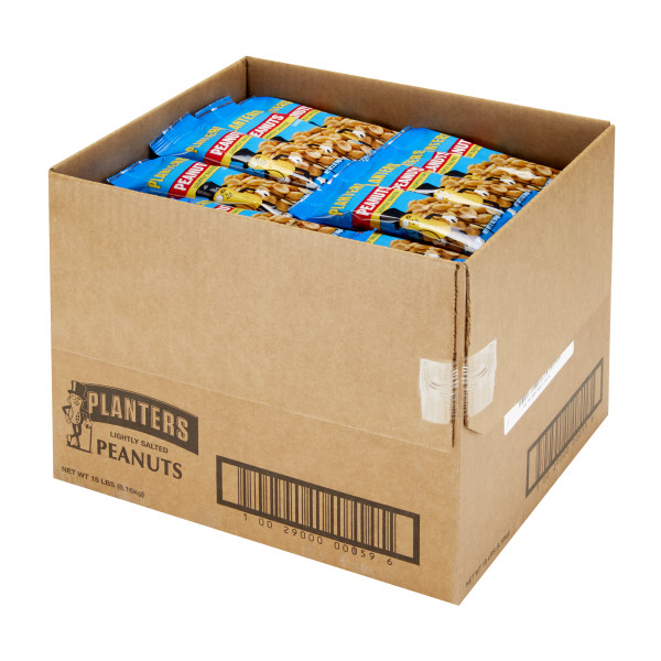 PLANTERS(r) Lightly Salted Cocktail Peanuts 144/2oz . C1RM - Front Right Open Case (Hi Res)