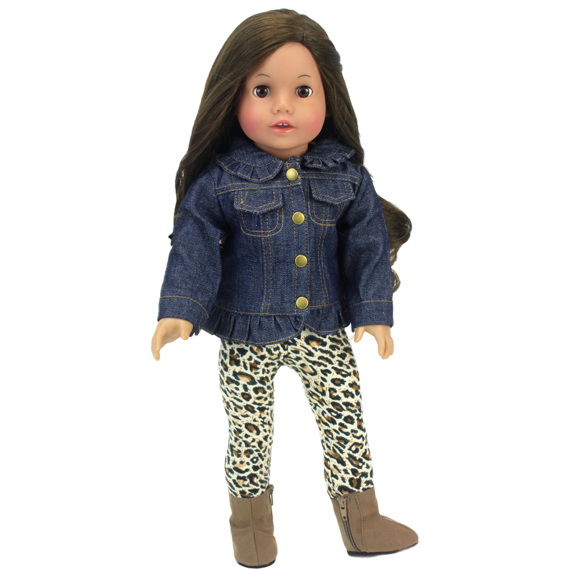 Winter-Outfit Für 14,5 Zoll Puppen – Pinke Jacke, Jeans & Stiefel (3-teilig)