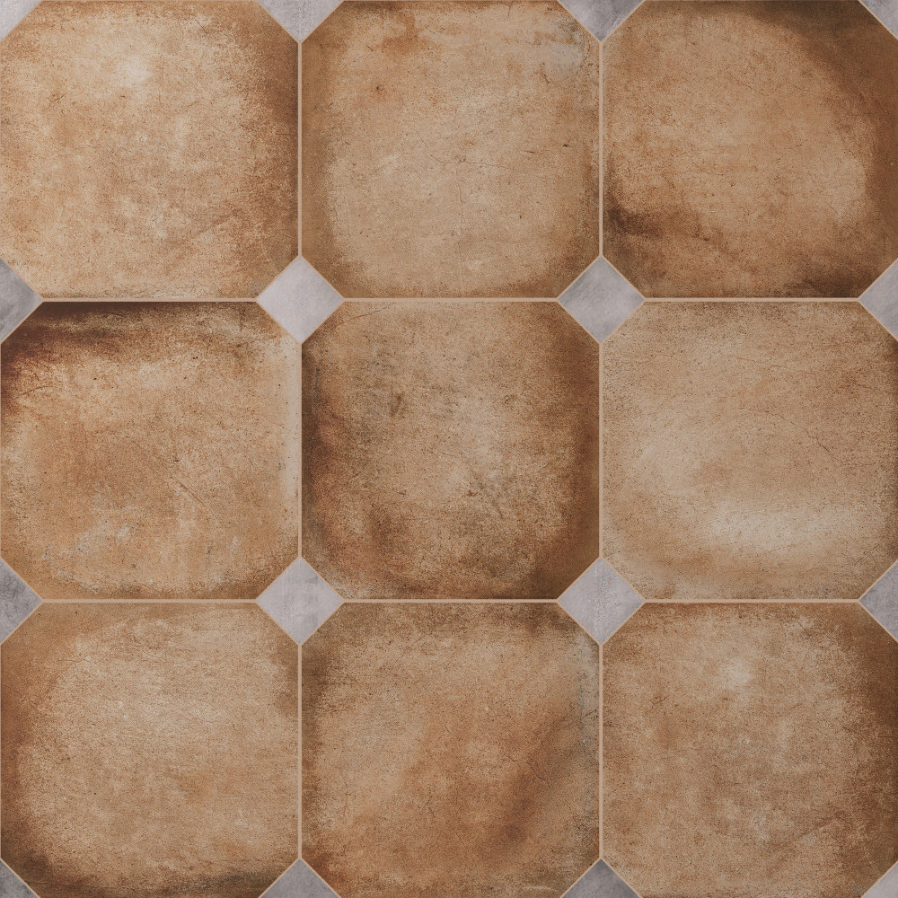 Laverton Octagon Natural with Taco Gris 7-7/8 in. x 7-7/8 in. Porcelain Floor and Wall Tile