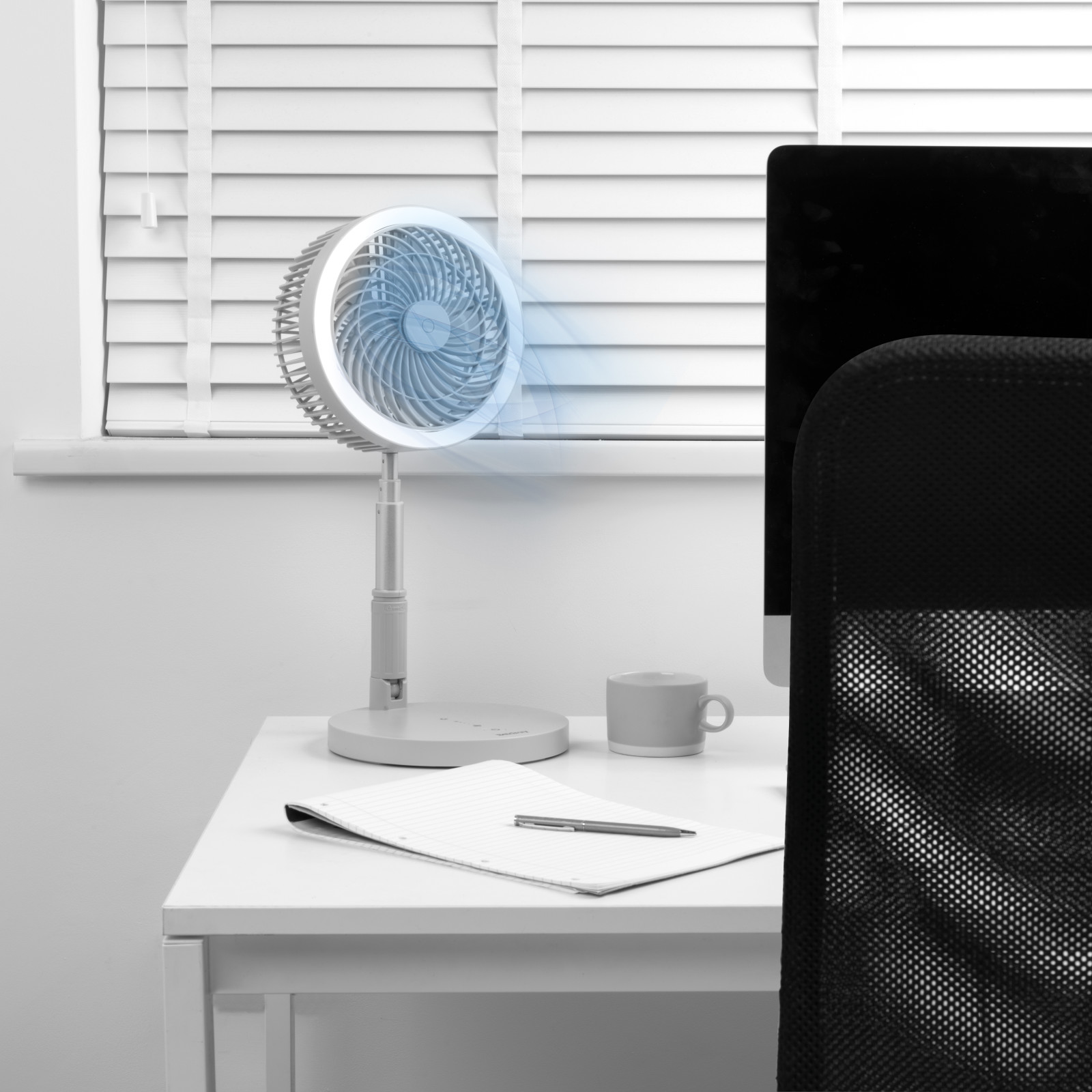 Beldray Folding Fan Telescopic Cordless Ring Light Recharges EH3413 Blue/Grey 9W - Picture 22 of 23