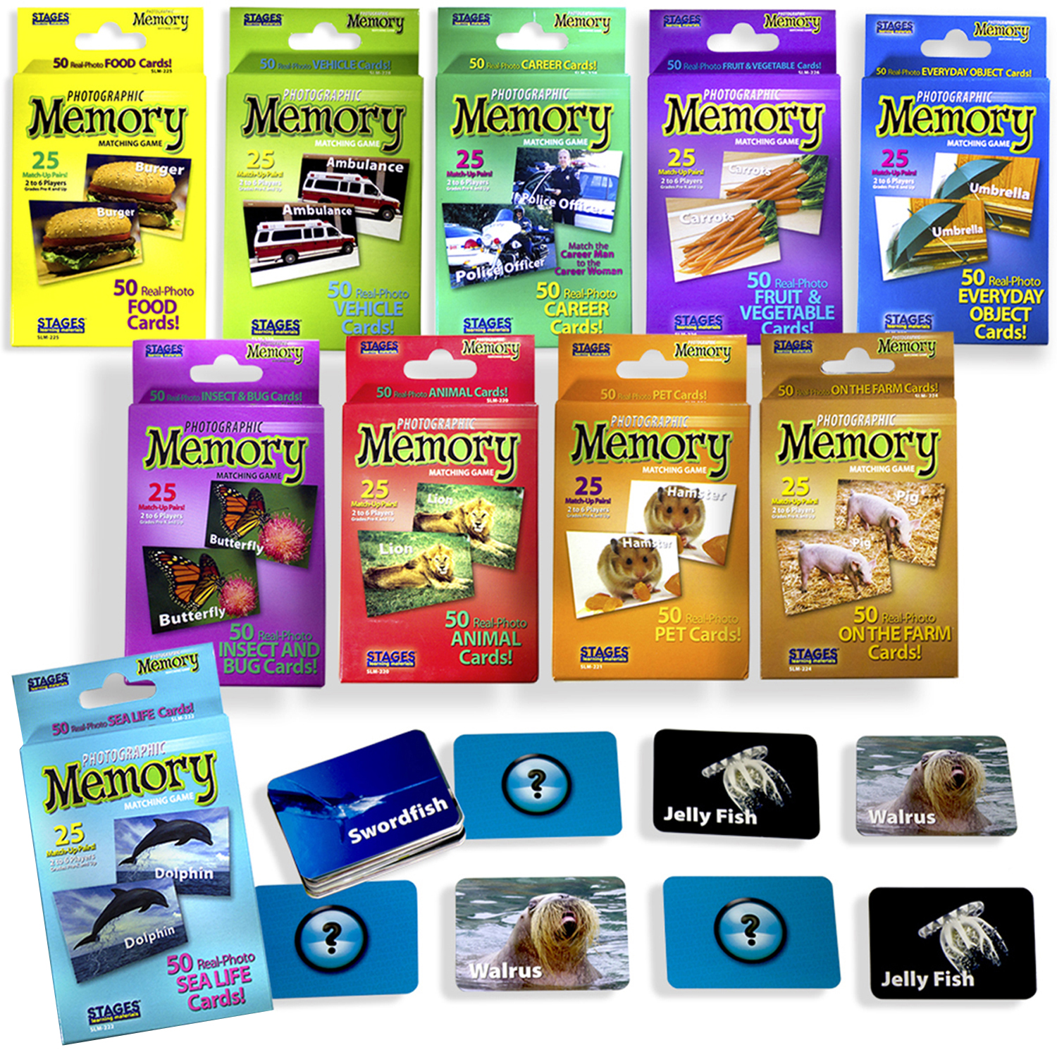 Stages Learning Materials Photographic Memory Matching Games, Set of 10 image number null