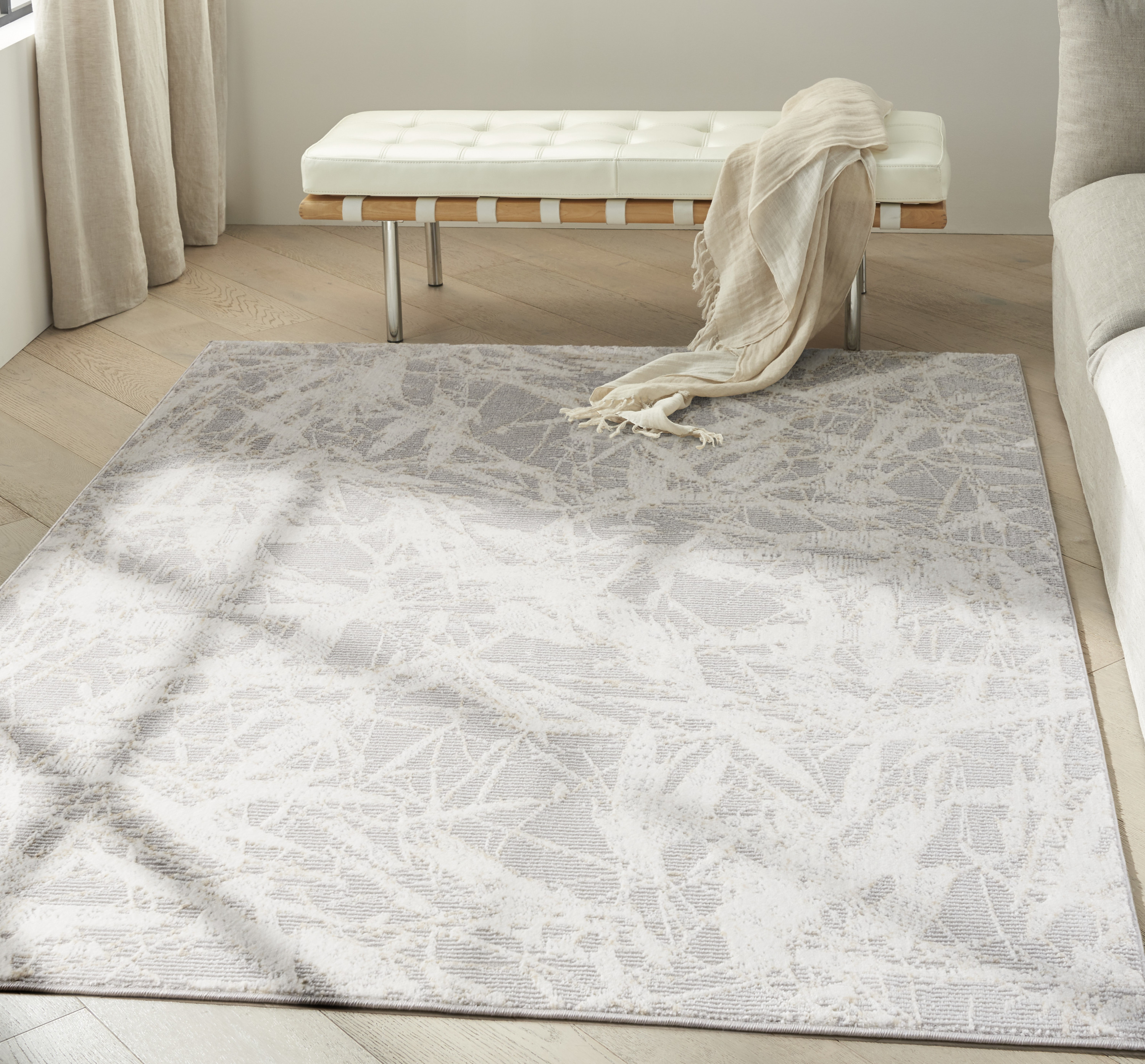 Calvin Klein CK950 Rush 5'3" x 7'3" Grey Ivory Modern Indoor Rug