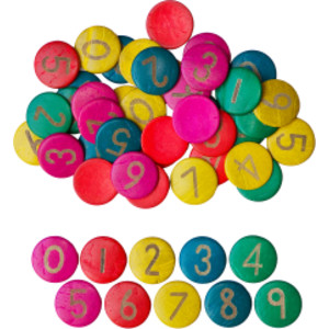 Coconut Shell Number Circles 0-9, 100 Pieces