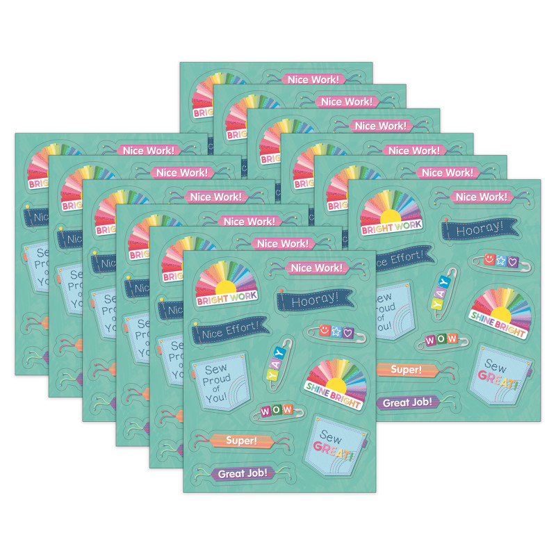 Crafty and Cool Motivators Motivational Stickers, 72 Per Pack, 12 Packs