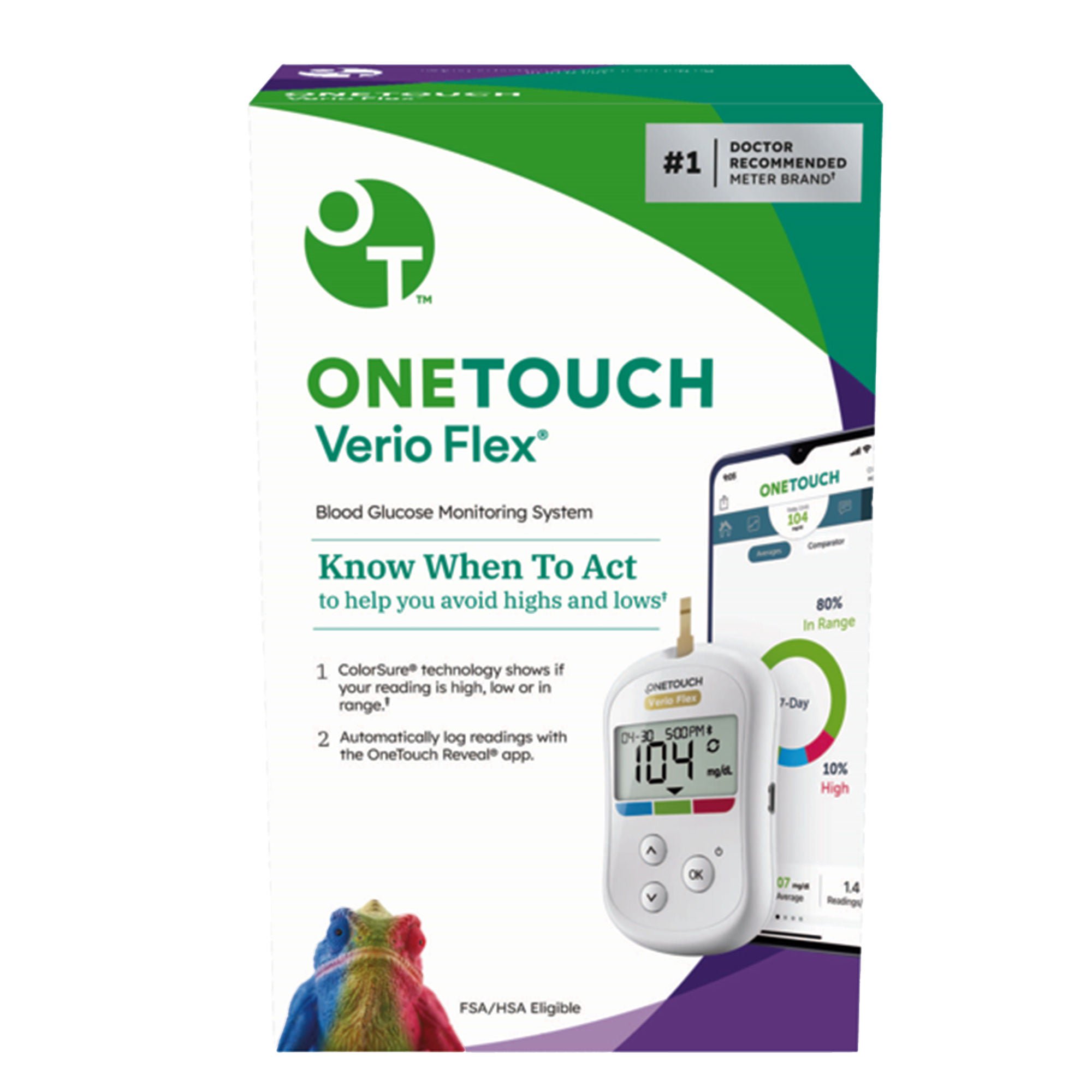 OneTouch Verio Flexc Blood Glucose Monitoring System, Fingertip Testing