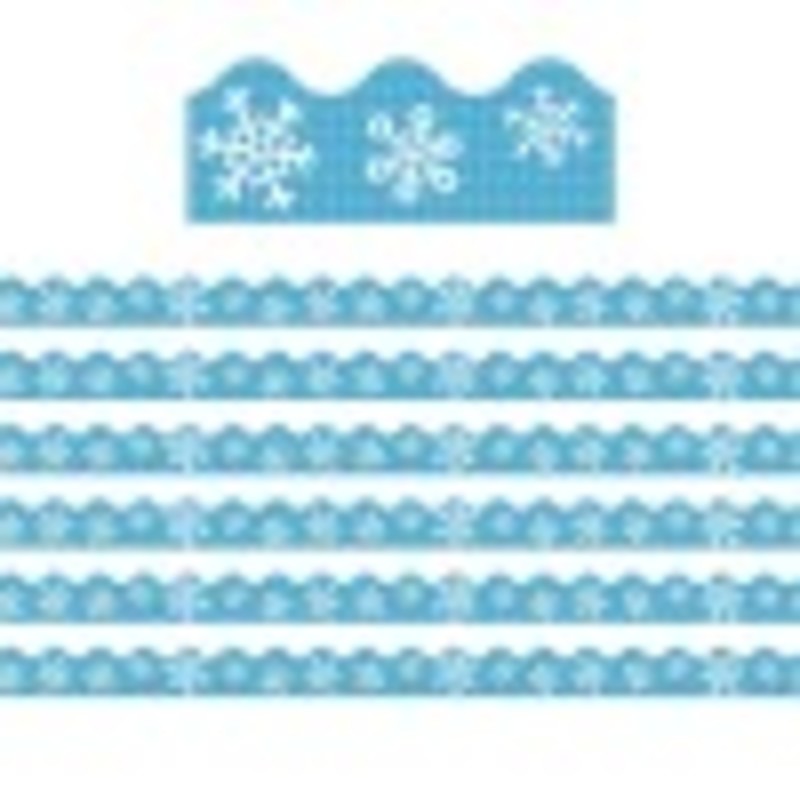 Snowflakes and Argyle Scalloped Border, 39 Feet Per Pack, 6 Packs